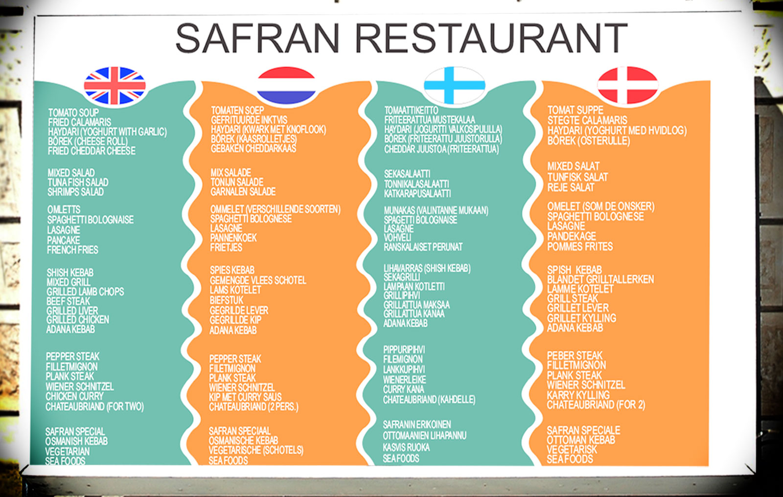 Işıklı Menu - Safran Restaurant