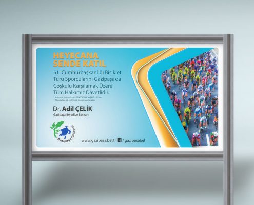 Coşkulu Karşılama Davet Mesajı Afişi - Gazipaşa Belediyesi Dr. Adil Çelik